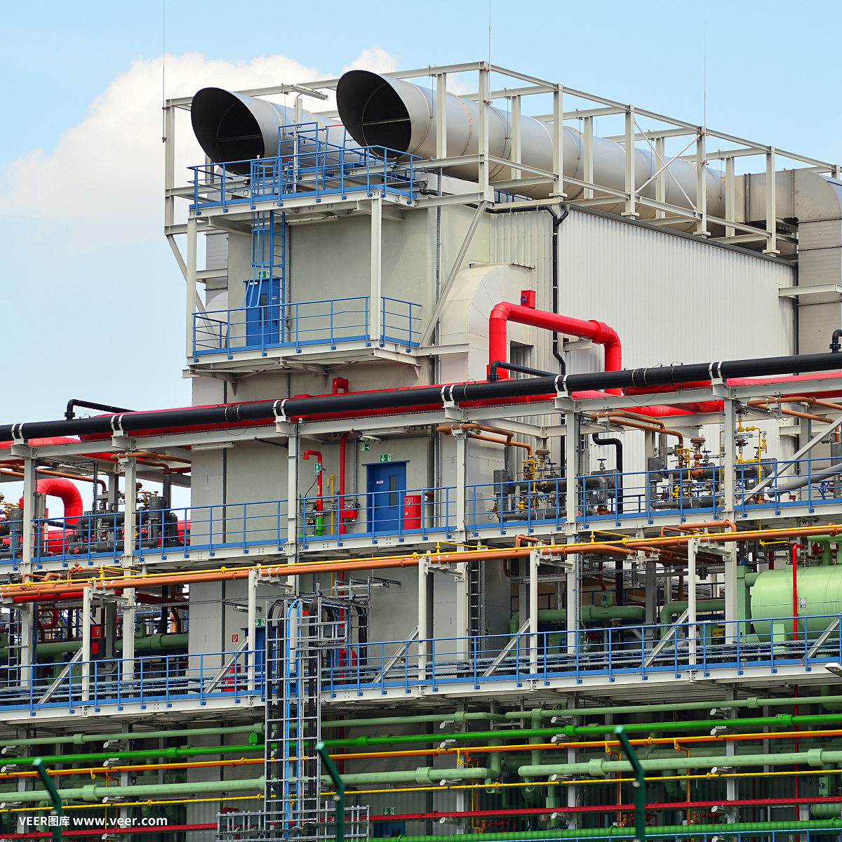 化學工業。制造化學產品的工廠。建筑和設備